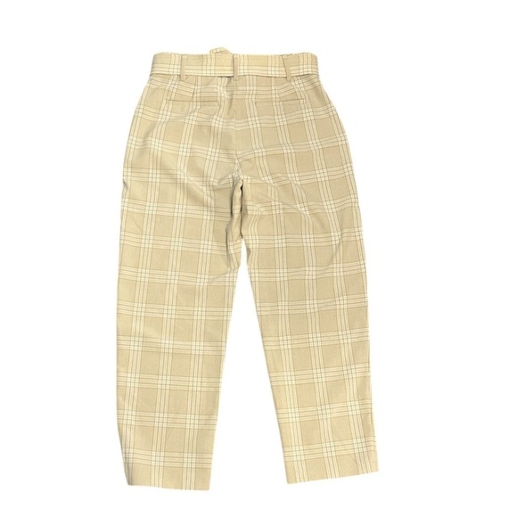 Wilfred tie front pants in beige/espresso glen plaid - size 10 - Picture 3 of 10